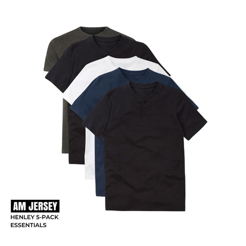 Essentials Modern Man - 5 Multipack Henleys