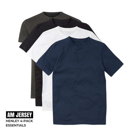 Essentials Modern Man - 4 Pack Henleys