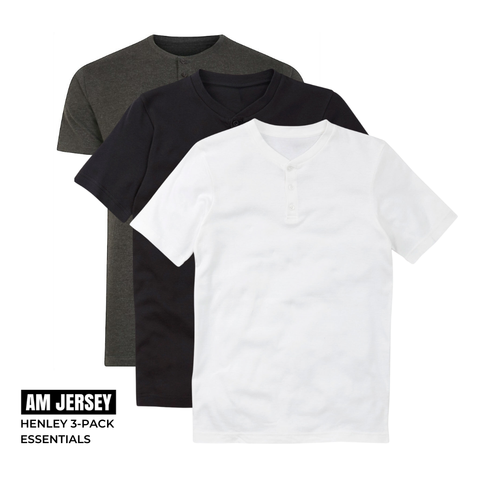 Essentials Modern Man - 3 Multi-Pack Henleys